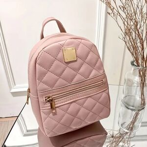 Pink Quilted Mini Backpack Bag